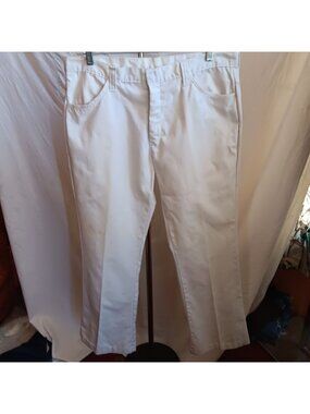 True Vintage Jeans 1960's 38x31 White Cotton Bootcut Mod Garage Band Talon zip